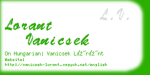 lorant vanicsek business card